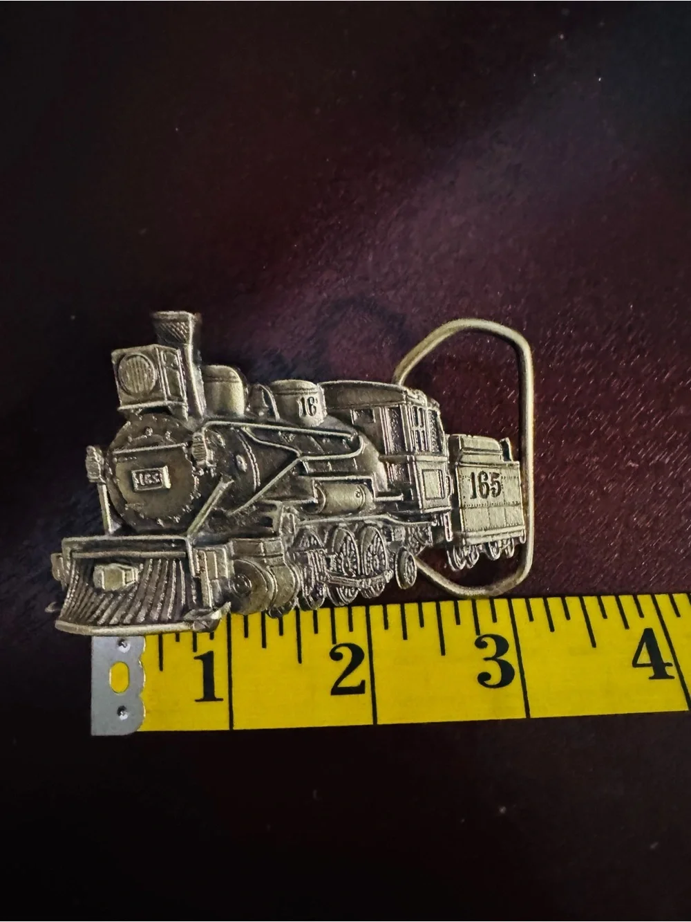 Vintage Train Locomotive Belt Buckle 1981 Great American Buckle Co USA
